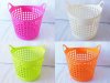 1X Flexible Plastic Round Storage Laundry Handle Basket