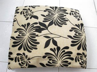 2Pcs HQ Dark Ivory Chrysanthemum Hemp Pillow Cushion Covers 43cm