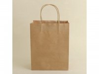 50 Light Coffee Kraft Paper Bags with Carrying Strap