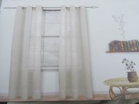 1Set x 2Pcs Linen Blend Light Filtering Curtain Room Decor 76x84