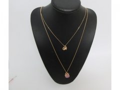 3Pcs 2-String Metal Chain Necklace Assorted with Gemstone Pendan 3Pcs 2-String Metal Chain Necklace Assorted with Gemstone Pendan