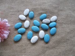 50Pcs Flat Turquoise Oval Gemstone Beads for Jewellery Making