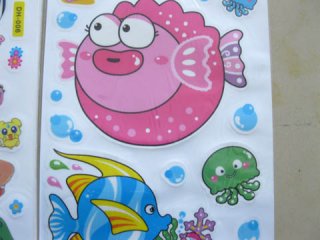 50Sheets Funny Glass Back-Adhensive Stickers for Kids