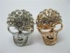 12 Scary Skull Rings with Rhinestone - 2 Colors