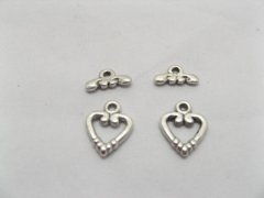 200 Sets alloy Heart Jewelry Toggle Clasps