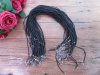 90Pcs Black Leather Strings With Silver Connector For Necklace