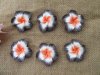 50Pcs Grey & Orange Fimo Beads Frangipani Flower Jewellery Findi