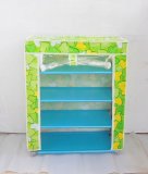 1Pc 4 Tier Shoe Rack Display w/Cover Prevent Dust - Light Green