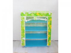 1Pc 4 Tier Shoe Rack Display w/Cover Prevent Dust - Light Green
