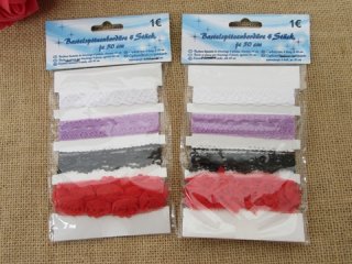 20Sheet X 4Pcs Lace Lacemaking Craft Trim Mixed Color