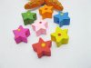 200 New Star Wooden Beads Mixed Color Bulk