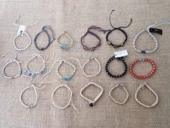25Pcs Hemp Knitted Bracelets with Beads Charms Assorted 25Pcs Hemp Knitted Bracelets with Beads Charms Assorted