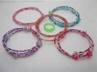 20 Sets Glass Beads Wrap Bracelets & Rings Sets