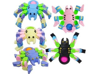 10Pcs Deformable Spider Chain Fidget Finger Spinners Sensory Toy