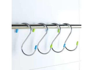 3Sheets x 8Pcs Universal Hook Hanger S-Shape Pot Rack Hooks Home