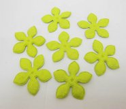 200Pcs Yellow Green Flower Embellishments Trims 4.8cm