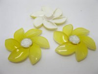 20Pcs Yellow Flower Hairclip Jewelry Finding Beads 6cm