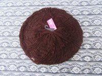 1X Crochet Knit French Beret Beanie Hat - Coffee Color