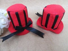 1Pc Decorative Red Top Hat With Hair Clip Pretend Play Party 1Pc Decorative Red Top Hat With Hair Clip Pretend Play Party