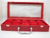 1X Red Watch Storage Display Case 10 Compartment with Handle