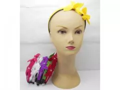 1 New 2 Layer Hair Band with Attached Flower New