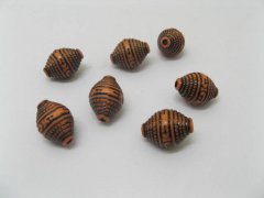 240 Orange Oval 20mm Textured Plastic loose beads