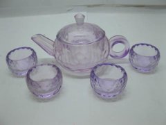 1Set Mini Purple Glass Teapot Set Tableware 1Set Mini Purple Glass Teapot Set Tableware