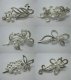 4Pcs Silvery Hair Clips W/ Rhinestone & Pearl Assorted