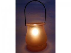 10Pcs Orange Frosted Hanging Glass Tea Light Holder Wedding Favo