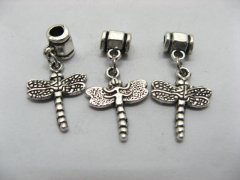 50 Metal European Beads With Dragonfly Dangle ac-sp499