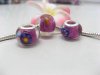100 Flower Inside Lampwork Glass European Beads