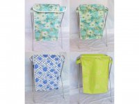 1X Metal Frame Folding Storage Laundry Basket With Lid