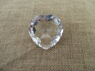 1X Clear Heart Crystal Taper Ball 59x59x31mm