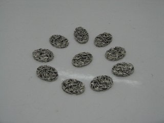 50 Metal Oval Space Beads Jewellery Finding ac-sp215