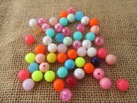 470Grams (840Pcs) Round Plastic Beads Assorted 10mm Dia.