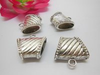 40Pcs HQ New Charms Stripe Hollow Alloy Beads Pendants