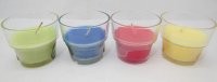 48X Color Candle In Glass Cup Mixed
