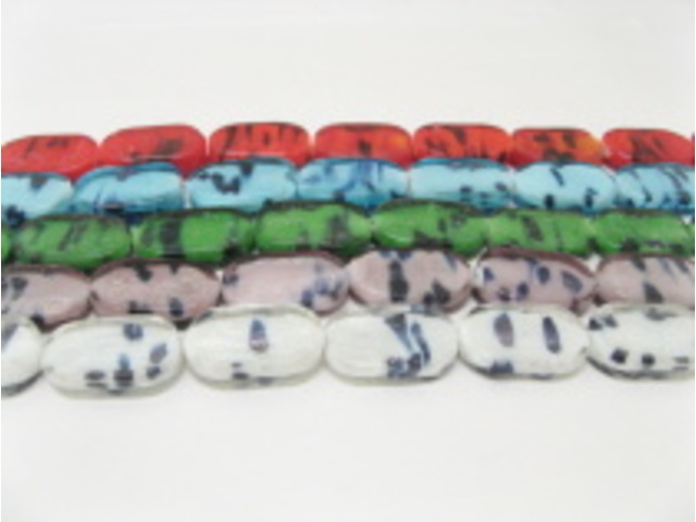80Pcs Rectangle Lampwork glass beads 25x15mm(5 strands) 80Pcs Rectangle Lampwork glass beads 25x15mm(5 strands)