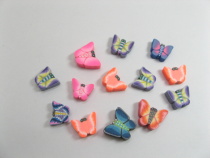 200 Mixed Colour Polymer Clay Butterfly Beads - Click Image to Close