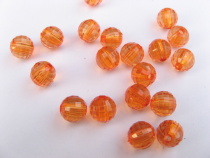 670 X 10mm Orange Corrugated Round Acrylic Beads - Click Image to Close