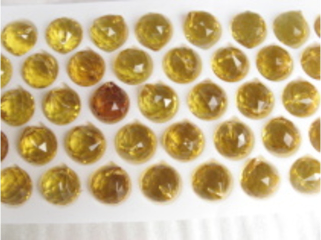 10 Yellow Lead Crystal Ball Suncatchers 20X25mm