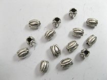 250 Pewter Silver Oval Metal Beads Spacer 17mm - Click Image to Close