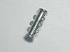 10 High Quality Platinum Plated 3 Strand Tube Bar Magnetic Clasp 10 High Quality Platinum Plated 3 Strand Tube Bar Magnetic Clasp