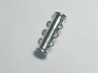 10 High Quality Platinum Plated 3 Strand Tube Bar Magnetic Clasp 10 High Quality Platinum Plated 3 Strand Tube Bar Magnetic Clasp