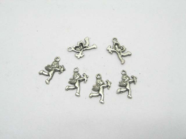 200 Charms Metal Cupid Pendants Jewelry finding - Click Image to Close