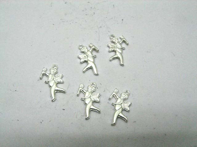 200 Charms shiny Metal Angel Pendants
