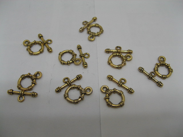 100 Sets Antique Bronze Rope Toggle Clasps 15mm finding - Click Image to Close