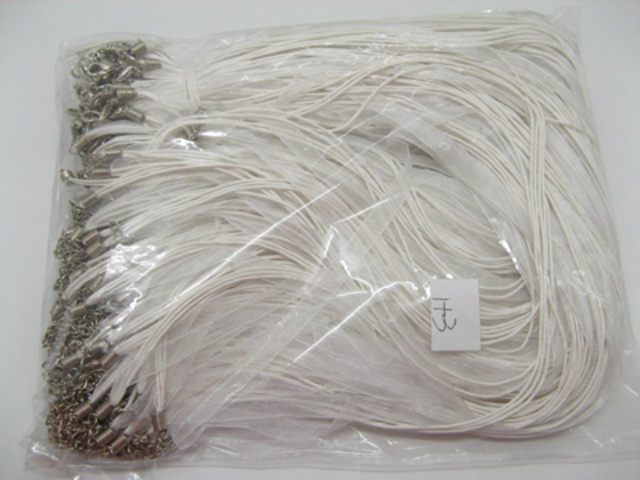 100 White Multi-string Waxen & Ribbon For Necklace 100 White Multi-string Waxen & Ribbon For Necklace