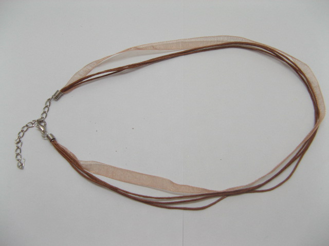 100 Coffee Multi-string Waxen&Ribbon For Necklace - Click Image to Close