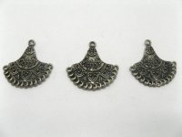 100 Antique Bronze Fans Chandelier Earring Findings